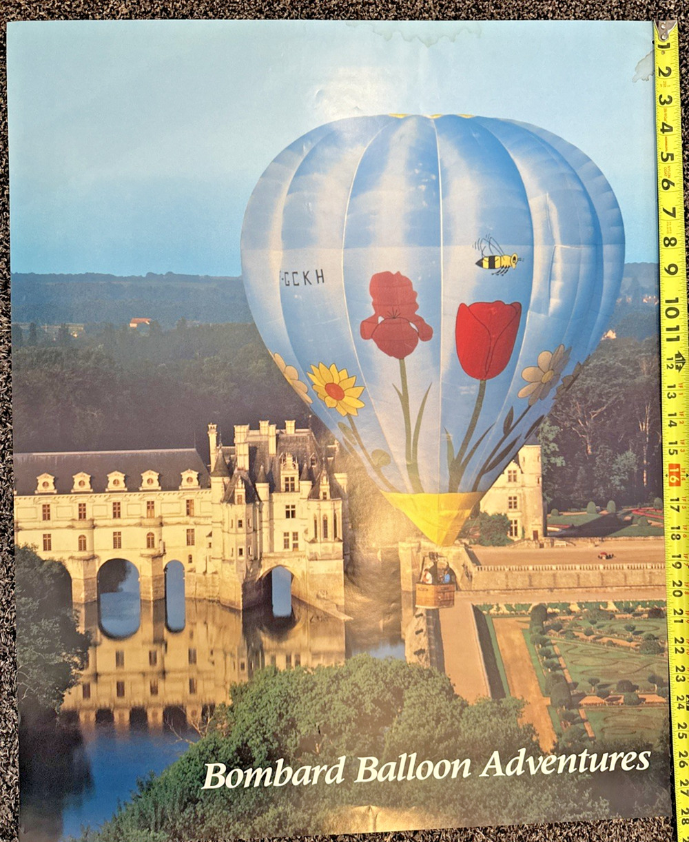 Buddy Bombard Balloon Adventures Hot Air Ballooning Europe Travel Poster 28"x22"